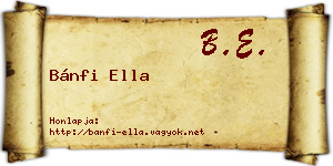 Bánfi Ella névjegykártya